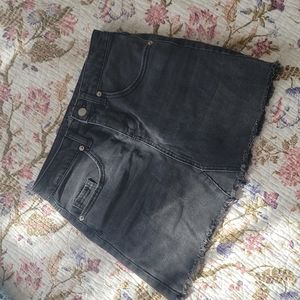 Black denim skirt